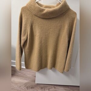 Rafaella Tan Angora + Lambs Wool Cowl Neck Sweater